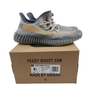 Adidas‎ Yeezy Boost 350 V2 Mens 8.5 Israfil Blue Grey Primeknit Sneaker FZ5421